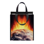 Flaming Skull And Cross Wrench Print Insulated Lunch Tote