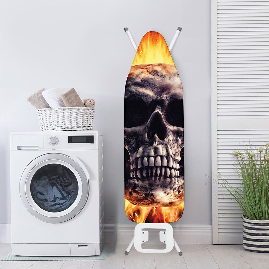 Flaming Skull And Cross Wrench Print Ironing Board Cover