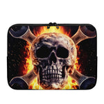 Flaming Skull And Cross Wrench Print Laptop Sleeve