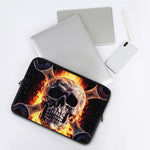 Flaming Skull And Cross Wrench Print Laptop Sleeve
