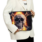 Flaming Skull And Cross Wrench Print Laptop Sleeve