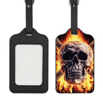 Flaming Skull And Cross Wrench Print Luggage Tag