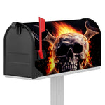 Flaming Skull And Cross Wrench Print Mailbox Cover