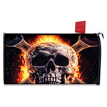 Flaming Skull And Cross Wrench Print Mailbox Cover