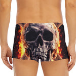 Flaming Skull And Cross Wrench Print Men's Short Boxer Briefs
