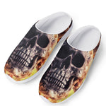 Flaming Skull And Cross Wrench Print Mesh Casual Shoes