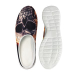 Flaming Skull And Cross Wrench Print Mesh Casual Shoes
