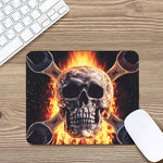 Flaming Skull And Cross Wrench Print Mouse Pad