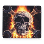 Flaming Skull And Cross Wrench Print Mouse Pad