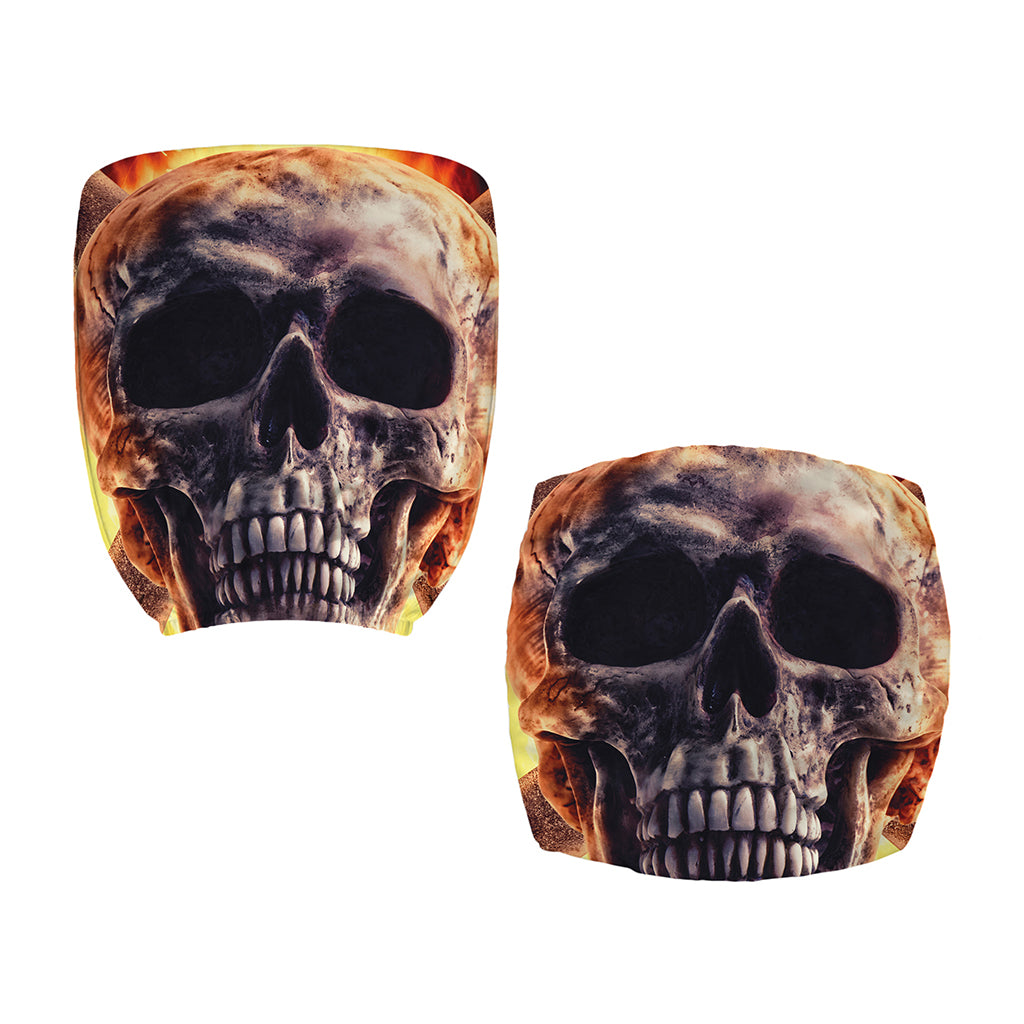 Flaming Skull And Cross Wrench Print Office Chair Cover