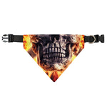 Flaming Skull And Cross Wrench Print Over The Collar Dog Bandana