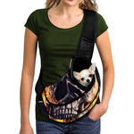Flaming Skull And Cross Wrench Print Pet Sling Carrier