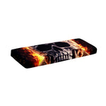 Flaming Skull And Cross Wrench Print Piano Keyboard Cover