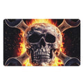Flaming Skull And Cross Wrench Print Polyester Doormat