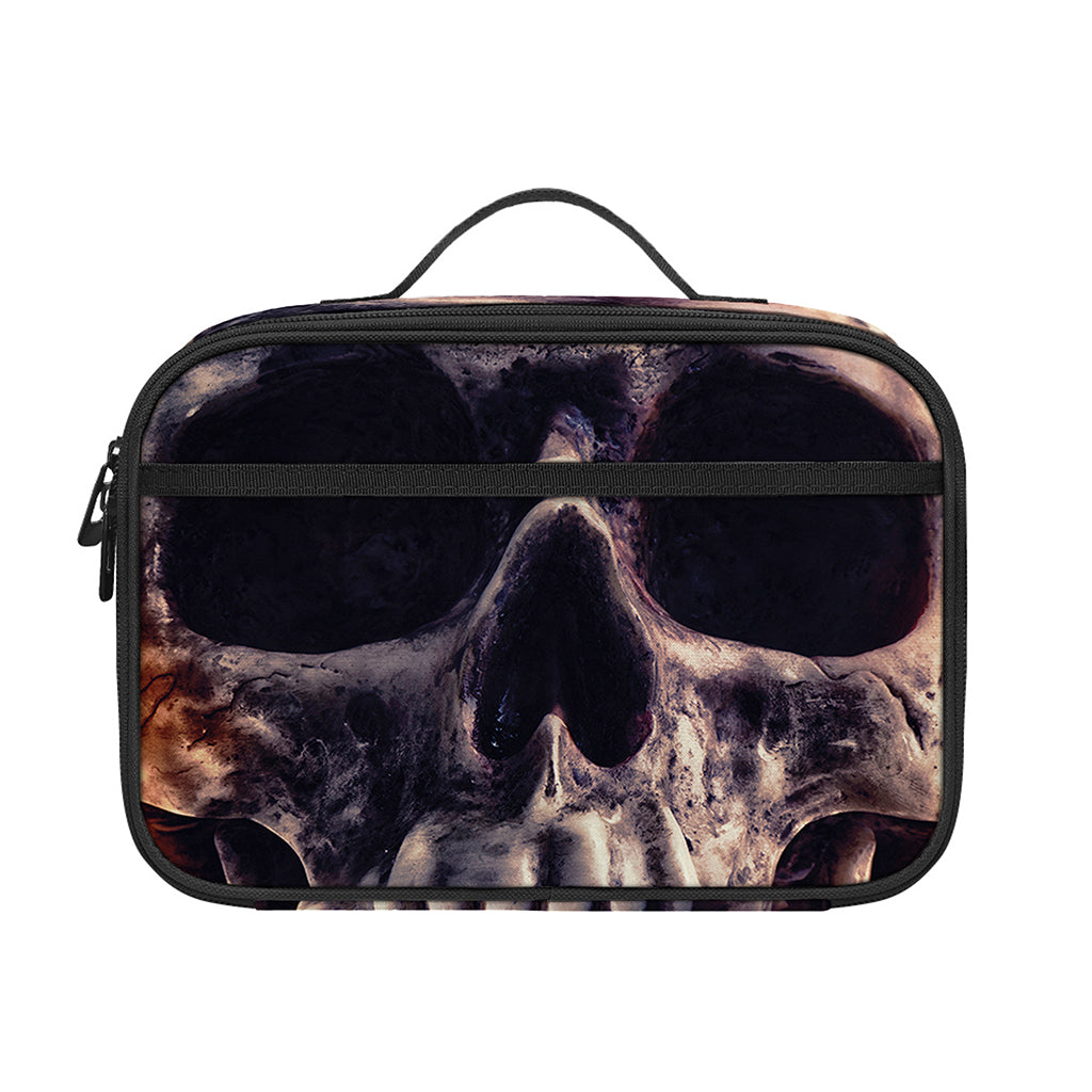 Flaming Skull And Cross Wrench Print Portable Lunch Bag