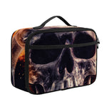 Flaming Skull And Cross Wrench Print Portable Lunch Bag