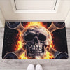 Flaming Skull And Cross Wrench Print Rubber Doormat