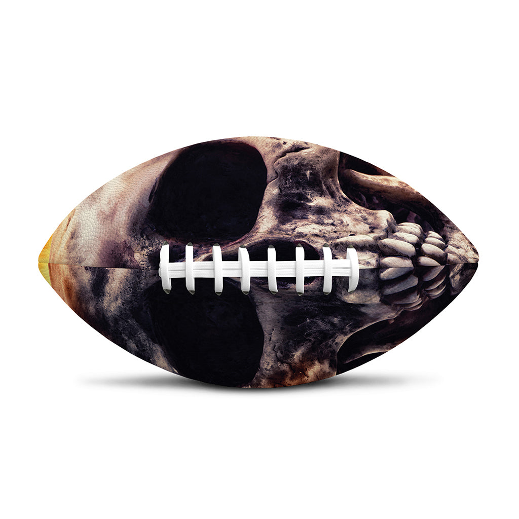 Flaming Skull And Cross Wrench Print Rugby Ball