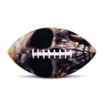 Flaming Skull And Cross Wrench Print Rugby Ball