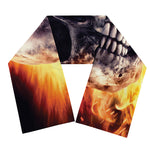 Flaming Skull And Cross Wrench Print Scarf