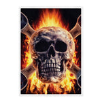 Flaming Skull And Cross Wrench Print Sherpa Blanket