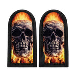 Flaming Skull And Cross Wrench Print Skillet Handle Cover