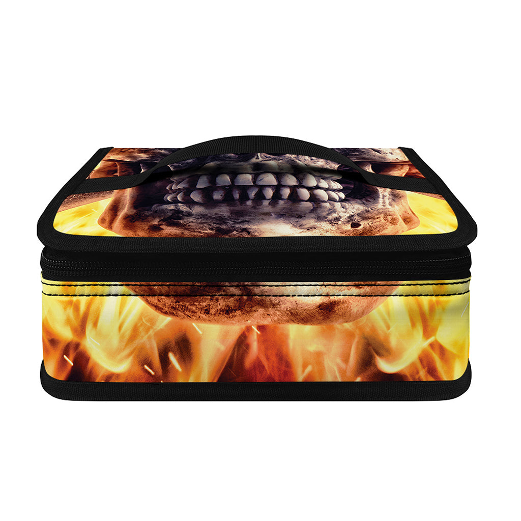 Flaming Skull And Cross Wrench Print Small Lunch Bag