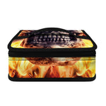 Flaming Skull And Cross Wrench Print Small Lunch Bag