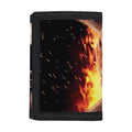 Flaming Skull And Cross Wrench Print Trifold Wallet