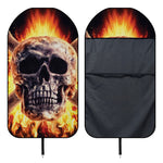 Flaming Skull And Cross Wrench Print Waterproof Car Seat Cover