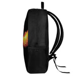 Flaming Skull With Fire Wings Print 17 Inch Backpack