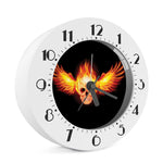 Flaming Skull With Fire Wings Print Alarm Clock