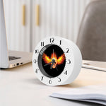 Flaming Skull With Fire Wings Print Alarm Clock