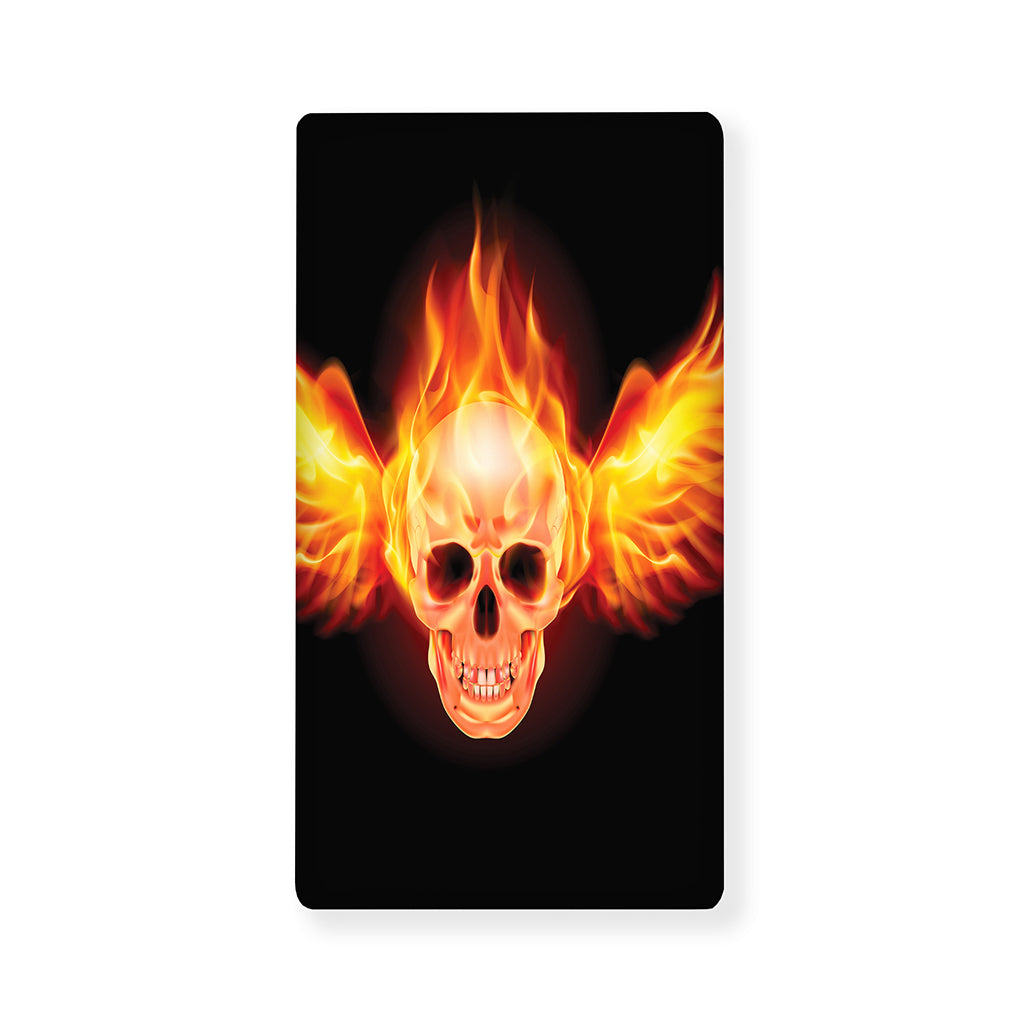Flaming Skull With Fire Wings Print Baby Crib Sheet
