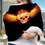 Flaming Skull With Fire Wings Print Baby Seat Cover