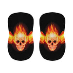 Flaming Skull With Fire Wings Print Bar Stool Covers