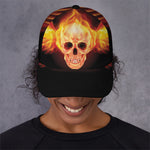 Flaming Skull With Fire Wings Print Baseball Cap