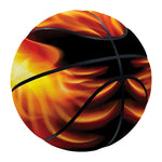 Flaming Skull With Fire Wings Print Basketball