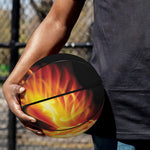 Flaming Skull With Fire Wings Print Basketball