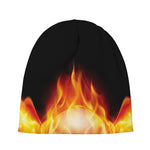 Flaming Skull With Fire Wings Print Beanie