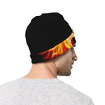 Flaming Skull With Fire Wings Print Beanie
