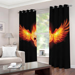 Flaming Skull With Fire Wings Print Blackout Grommet Curtains