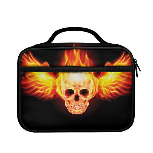 Flaming Skull With Fire Wings Print Briefcase Bible Bag