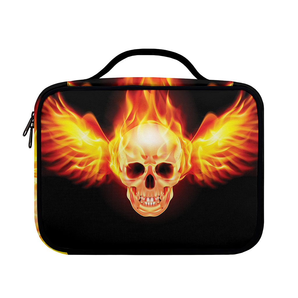 Flaming Skull With Fire Wings Print Briefcase Bible Bag
