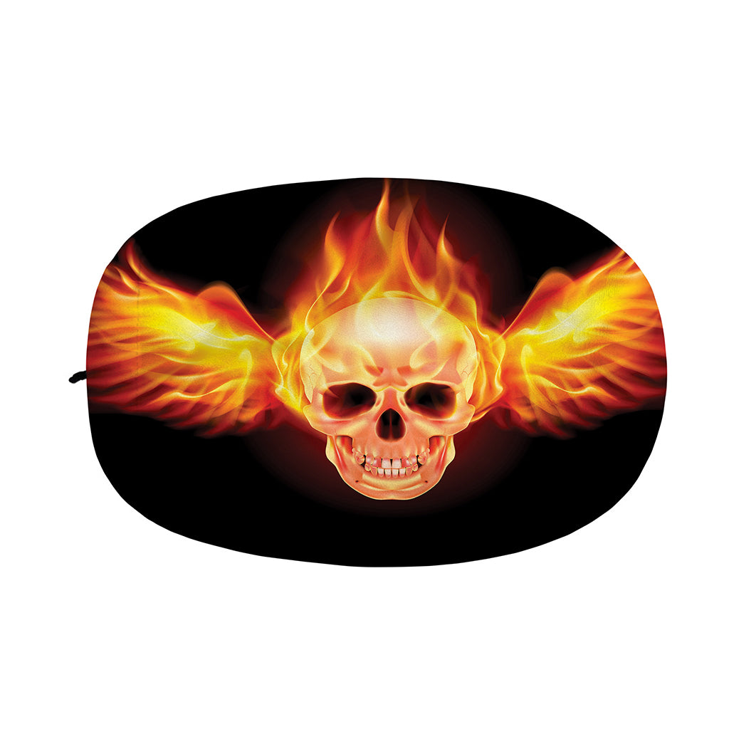 Flaming Skull With Fire Wings Print Car Side Mirror Covers