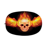 Flaming Skull With Fire Wings Print Car Side Mirror Covers