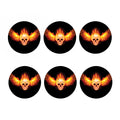 Flaming Skull With Fire Wings Print Coaster Set