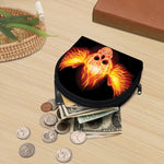 Flaming Skull With Fire Wings Print Coin Purse