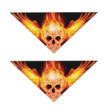 Flaming Skull With Fire Wings Print Dog Bandana