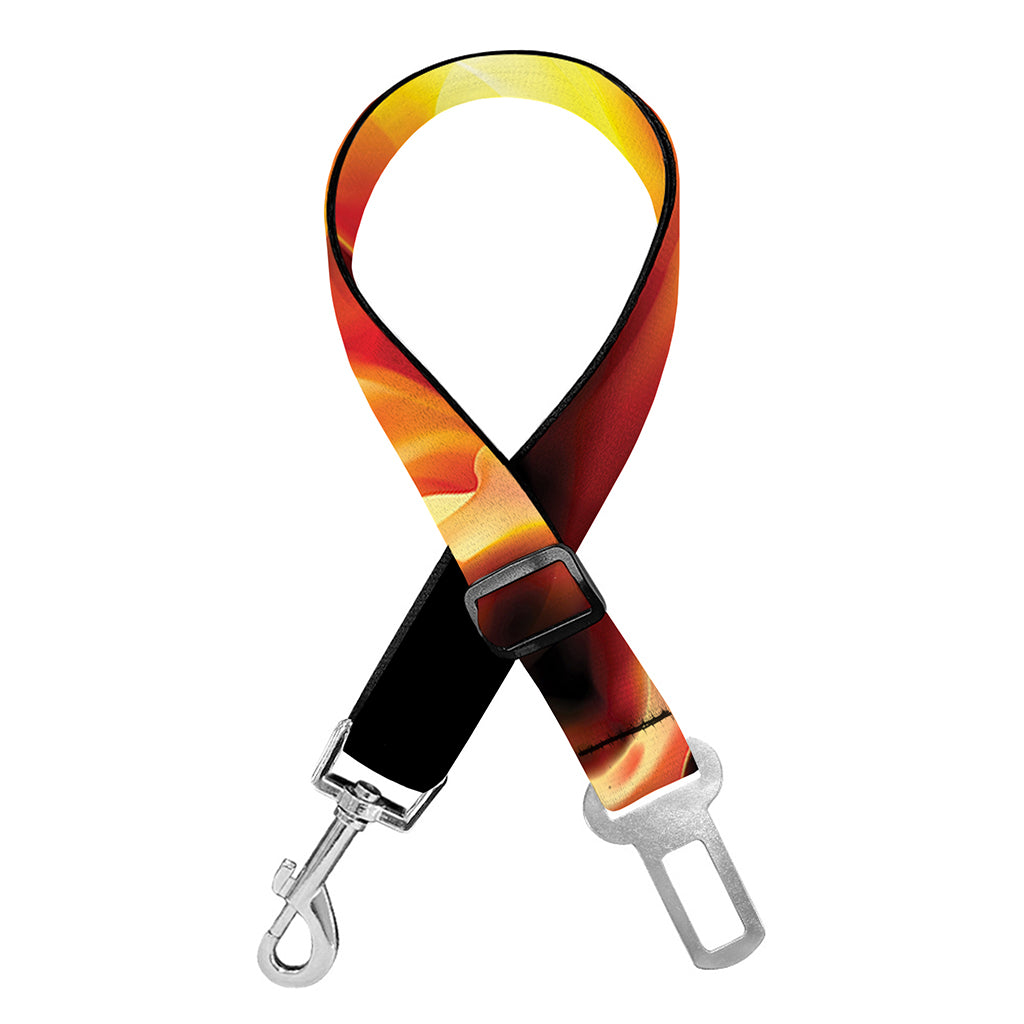 Flaming Skull With Fire Wings Print Dog Seat Belt